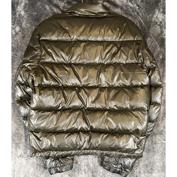 Burberry Brit Erwood Down Puffer Jacket Women’s L Metallic Bronze Olive Y2K - Picture 3 of 16